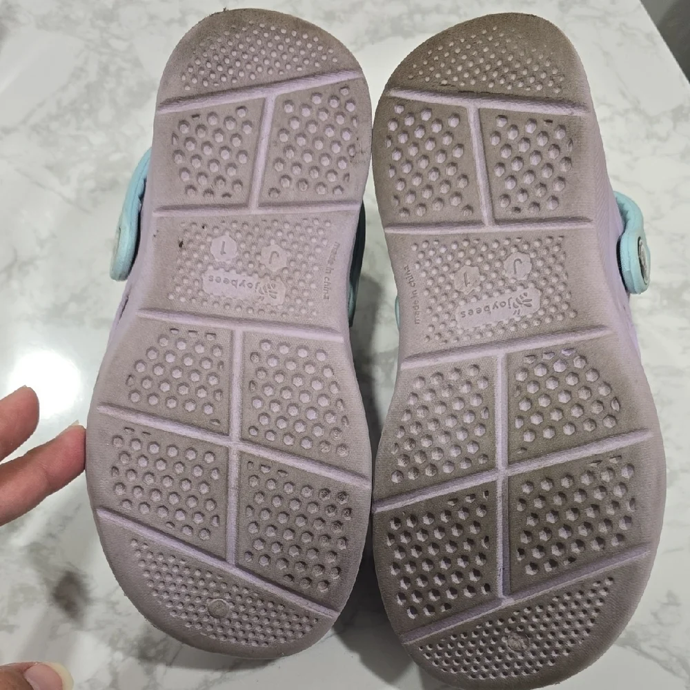 Joybees Kids Clogs-Lavender and Aqua Size 1